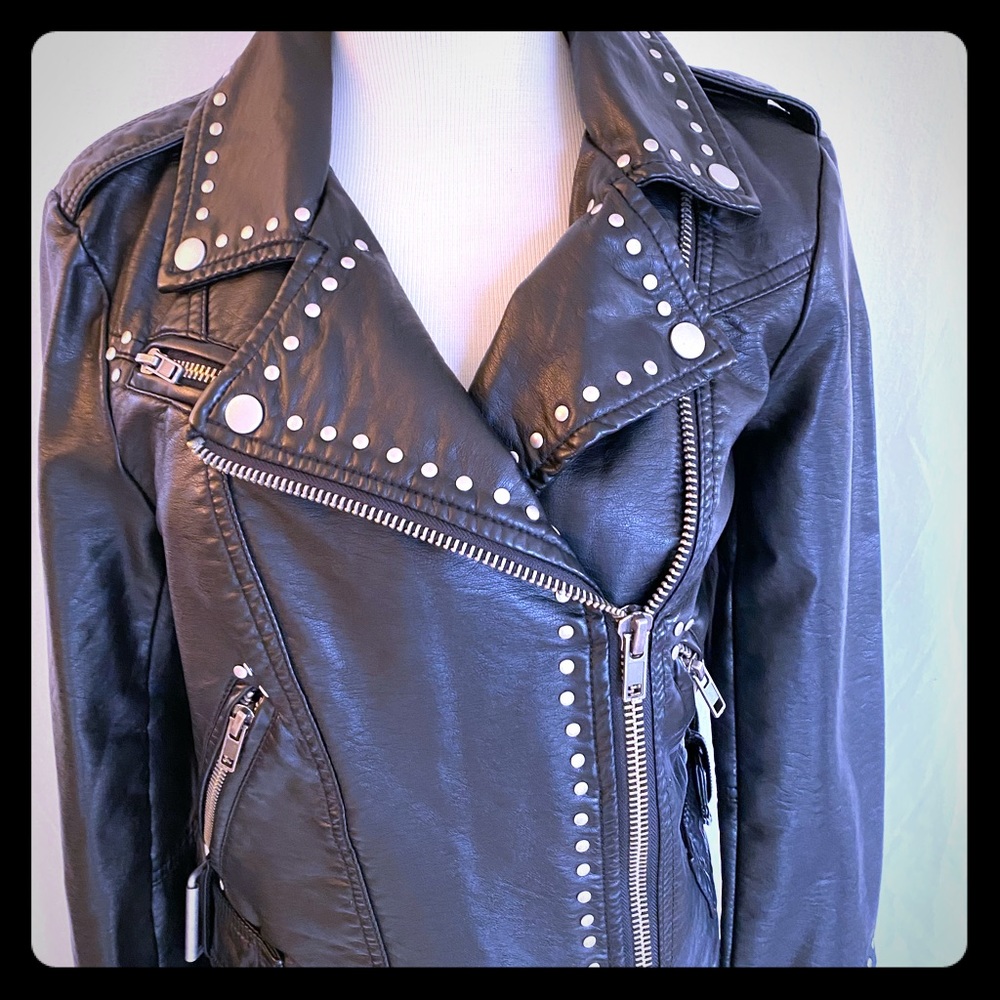 Free People leatherlike motorcycle jacket size XS